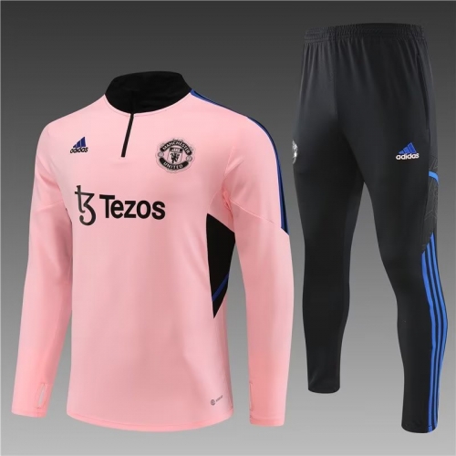 2022/23 Manchester United Pink Thailand Soccer Tracksuit Uniform-801