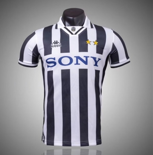 95-97 Juventus Home Black & White Thailand Soccer Jersey AAA-1041