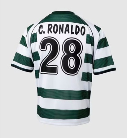 01/03 Limited Version Sporting Clube de Portugal Green & White #28 (C.RONALDO) Thailand Soccer Jersey AAA-503