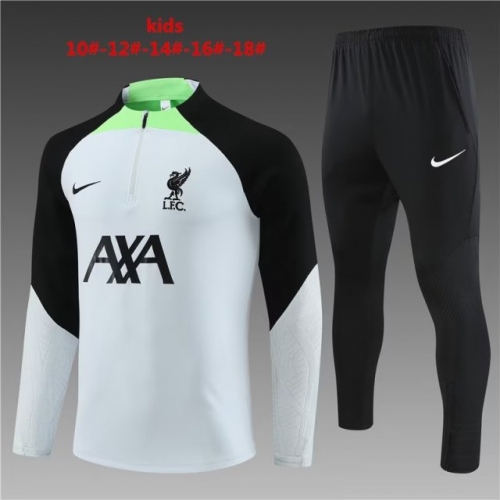 2022/23 Liverpool Light Gray Kids/Youth Soccer Tracksuit Uniform-801/411/GDP
