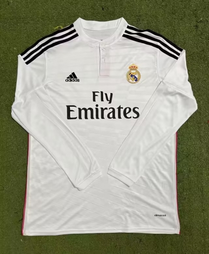 14-15 Retro Version Real Madrid Home White Thailand LS Soccer Jersey AAA-B321/811