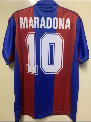 80-82 Retro Version Barcelona Home Red & Blue #10 (MARADONA) Thailand Soccer Jersey AAA-1041