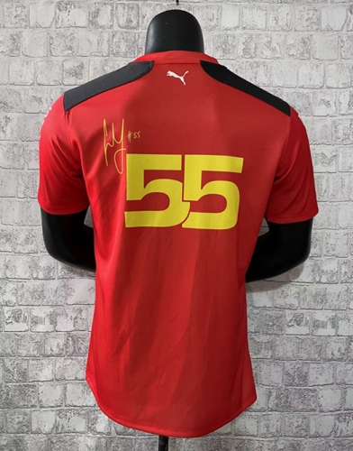 2023 Ferrar Red #55 Formula One Racing Shirts-805