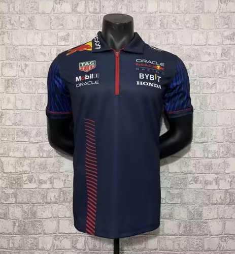 2023 Red Bull Royal Blue Red Turndown Formula One Racing Shirts-805