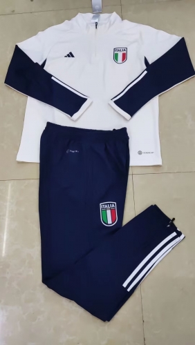 2022/23 Italy White Soccer Tracksuit Uniform-411