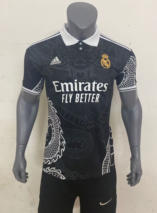 2023-24 Real Madrid Black Thailand Soccer Jersey AAA-416