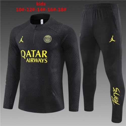 Player Version 2022-23 Jordan Paris SG Black Kids/youth Thailand SoccerTracksuit Uniform-801