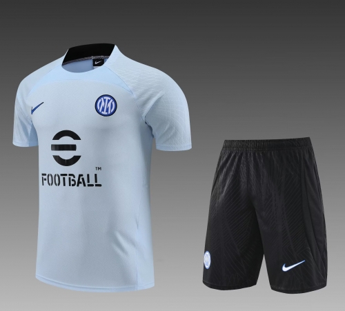 2022-23 Inter Milan Light Blue Thailand Soccer Tracksuit Uniform-PO