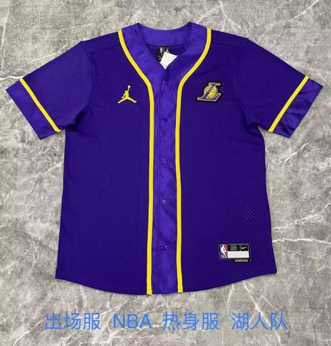 NBA Chicago Los Angeles Lakers Purple Pre-Game Jersey-709