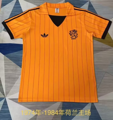 74-84 Retro Version Netherlands Home Orange Thailand Soccer Jersey AAA-709