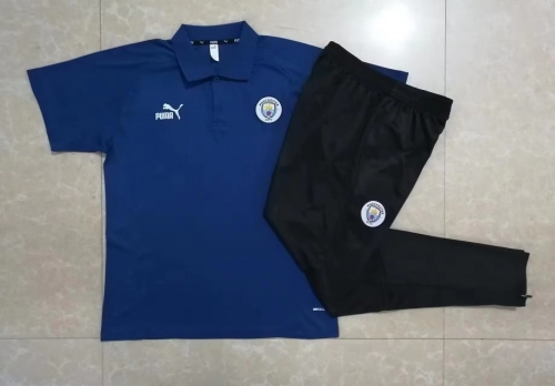 2022/23 Manchester City Royal Blue Thailand Polo Uniform-815