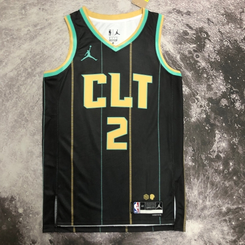 2023 City Version NBA Charlotte Hornets Black #2 Jersey-311