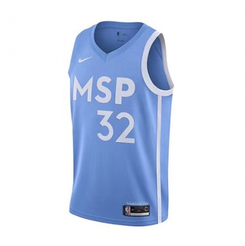 2020 Season City Version NBA Minnesota Timberwolves Blue #32 Jersey-311