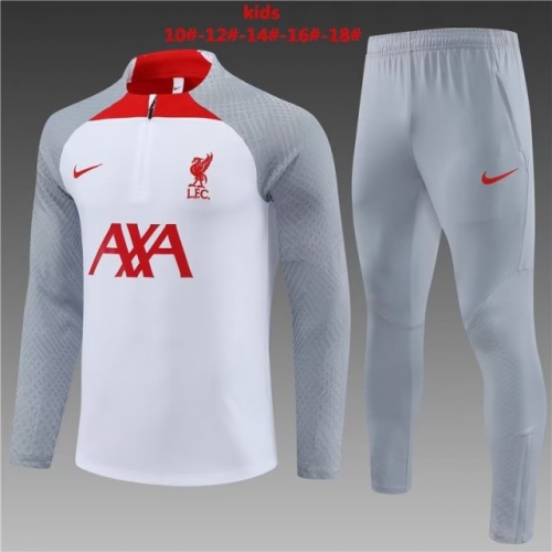 Player Version 2022/23 Liverpool White Kids/Youth Soccer Tracksuit Uniform-801