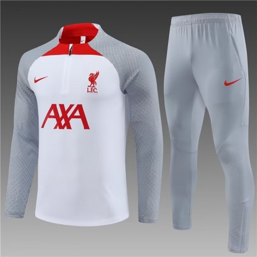 Player Version 2023/24 Liverpool Gray & White Soccer Tracksuit Uniform-801