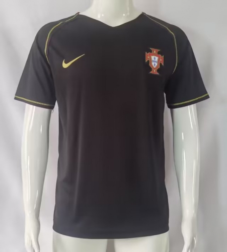 2006 World Cup Portugal Away Black Thailand Soccer Jersey AAA-503