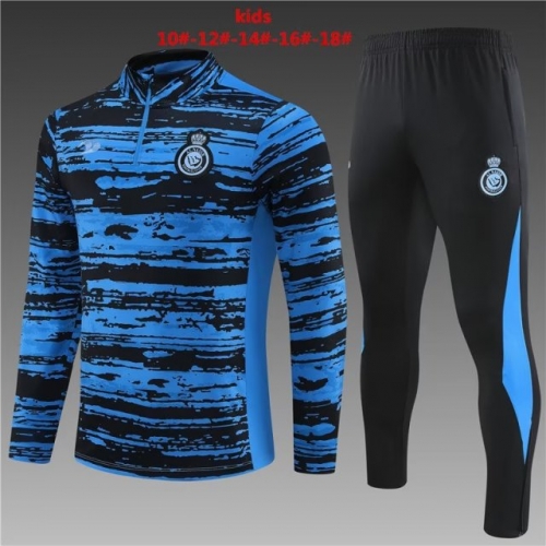 2022/23 Al-Nassr FC Blue & Black Kids/Youth Soccer Tracksuit Uniform-801/411/GDP