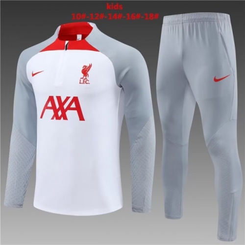 2022/23 Liverpool White Kids/Youth Soccer Tracksuit Uniform-801/815