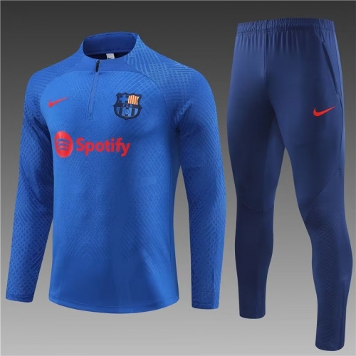 Player Version 2022/23 Barcelona Blue Soccer Tracksuit Uniform-801