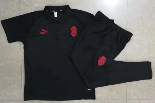 2023/24 AC Milan Black Thailand Polo Uniform-815