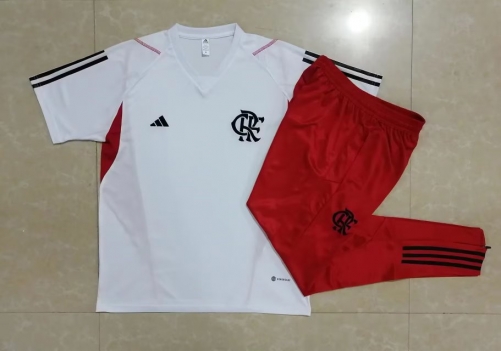 2023/24 Flamengo White Shorts-Sleeve Thailand Soccer Jersey-815