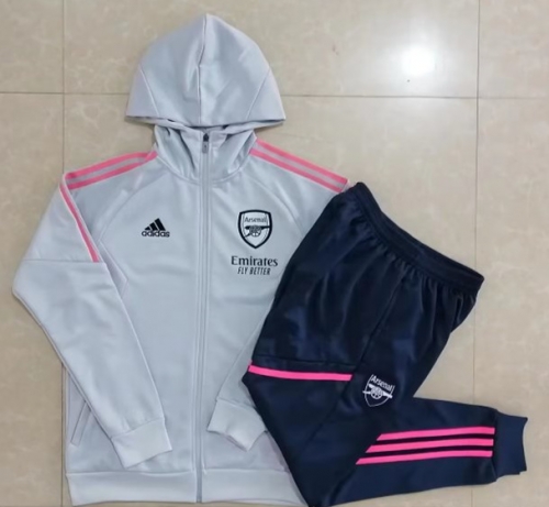 2022/23 Arsenal Gray Soccer Jacket Uniform With Hat-815