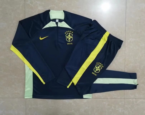 2023/24 Brazil Royal Blue Shorts-Sleeve Thailand Tracksuit Uniform-815