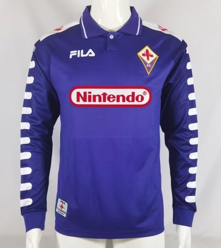 98 Retro Version Fiorentina Home Purple Thailand LS Soccer Jersey AAA-611/410/503