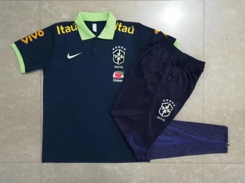 2023/24 Brazil Royal Blue Thailand Polo Uniform-815