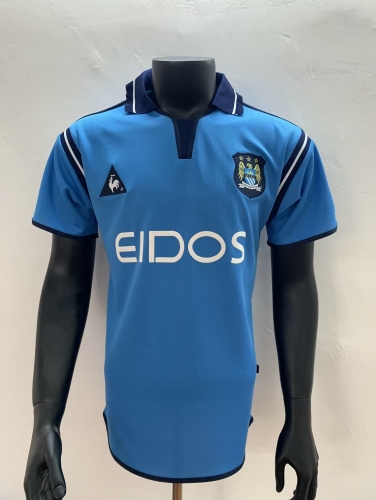 01-02 Retro Version Manchester City Home Blue Thailand Soccer Jersey AAA-1041