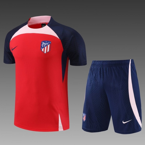 2023-24 Atletico Madrid Red Shorts-sleeve Thailand Soccer Tracksuit Uniform-PO/801/815