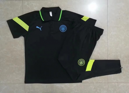 2022/23 Manchester City Black Thailand Polo Uniform-815