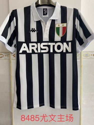 84-85 Retro Version Juventus Home Black & White Thailand Soccer Jersey AAA-2041