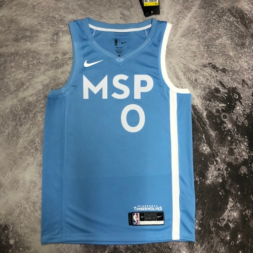 NBA Minnesota Timberwolves Blue #0 Jersey-311