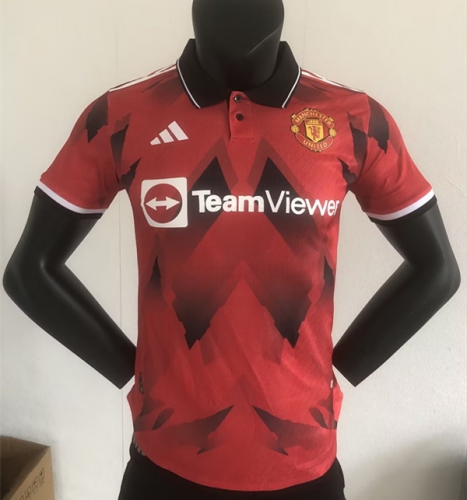 Player Version2023/24 Manchester United Red Training Thailand Soccer Jersey AAA-16