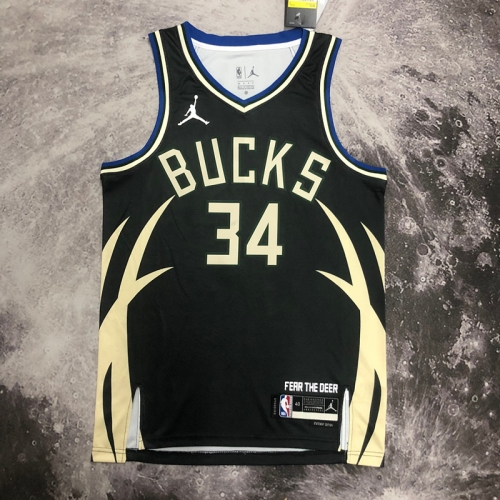 2023 Feriren Limited Version NBA Milwaukee Bucks Black #34 Jersey-311