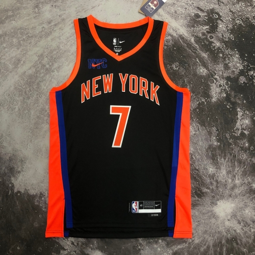 2023 Season City Version NBA New York Knicks Black #7 Jersey-311