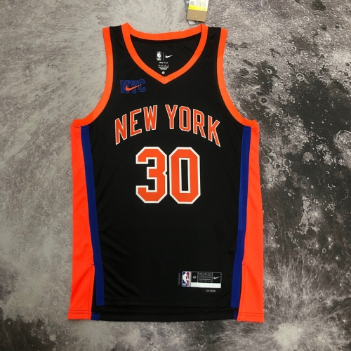 2023 Season City Version NBA New York Knicks Black #30 Jersey-311