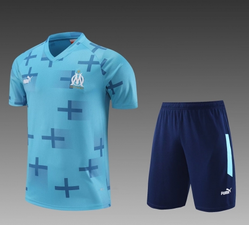 2023/24 Olympique Marseille Green Short-Sleeve Thailand Soccer Tracksuit Uniform-PO