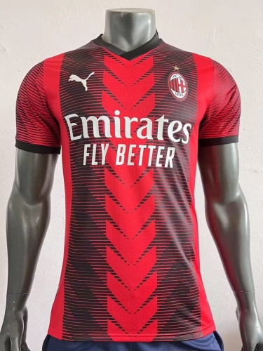 Player Version 2023/24  AC Milan Home Red & Black Thailand Soccer Jersey AAA-703/308
