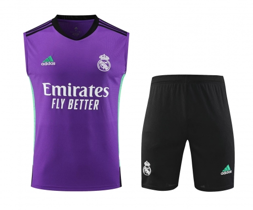 2023/24 Real Madrid Purple Thailand Soccer Training Vest Uniform-418
