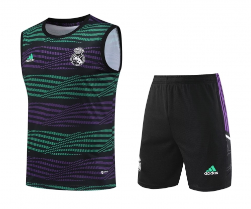 2023/24 Manchester United Purple & Green Thailand Soccer Training Vest Uniform-418