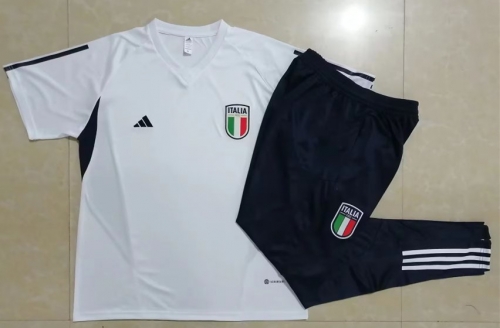 2023/24 Italy White Shorts-Sleeve Thailand Soccer Uniform-815