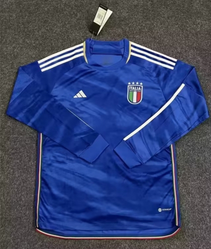 2023/24 Italy Home Blue LS Thailand Soccer Uniform Jersey AAA-23/410