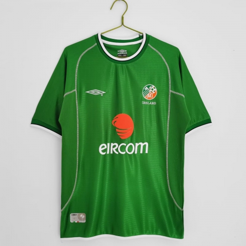 2002 Retro Version Ireland Home Green Thailand Soccer Jersey AAA-710