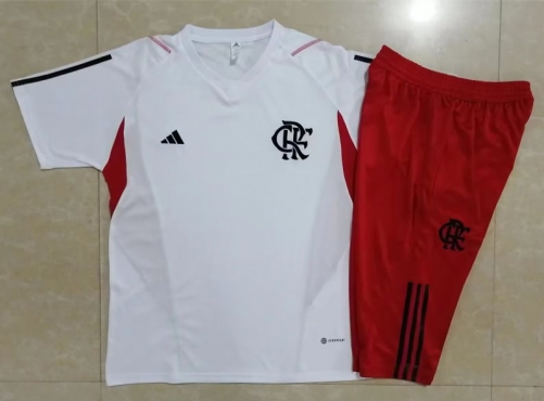 2023/24 Flamengo White Shorts-Sleeve Thailand Soccer Jersey-815