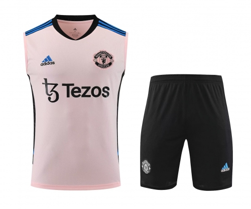 2023/24 Manchester United Pink Thailand Soccer Training Vest Uniform-418