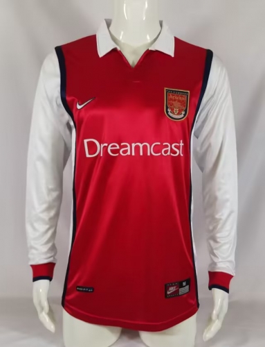 99-00 Retro Version Arsenal Home Red LS Thailand Soccer Jersey AAA-503