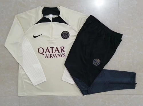 2023/24 Barcelona Light Yellow Soccer Tracksuit Uniform-815