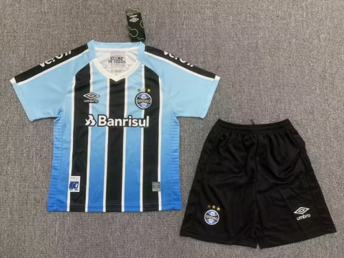 Kids 2022/23 Grêmio FBPA Home Blue & Black Soccer Uniform-522